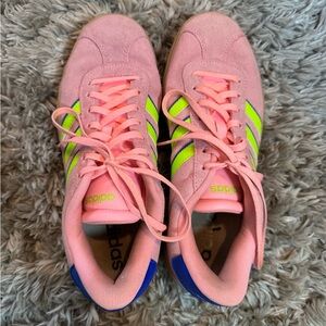 Adidas Pink and Lime Green Athletic Shoes
